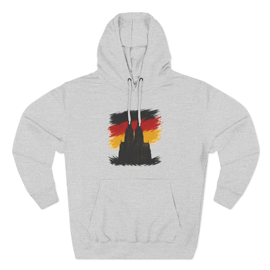 Kölner Dom Hoodie | Three-Panel Fleece Kapuzenpullover Schwarz-Rot-Gold