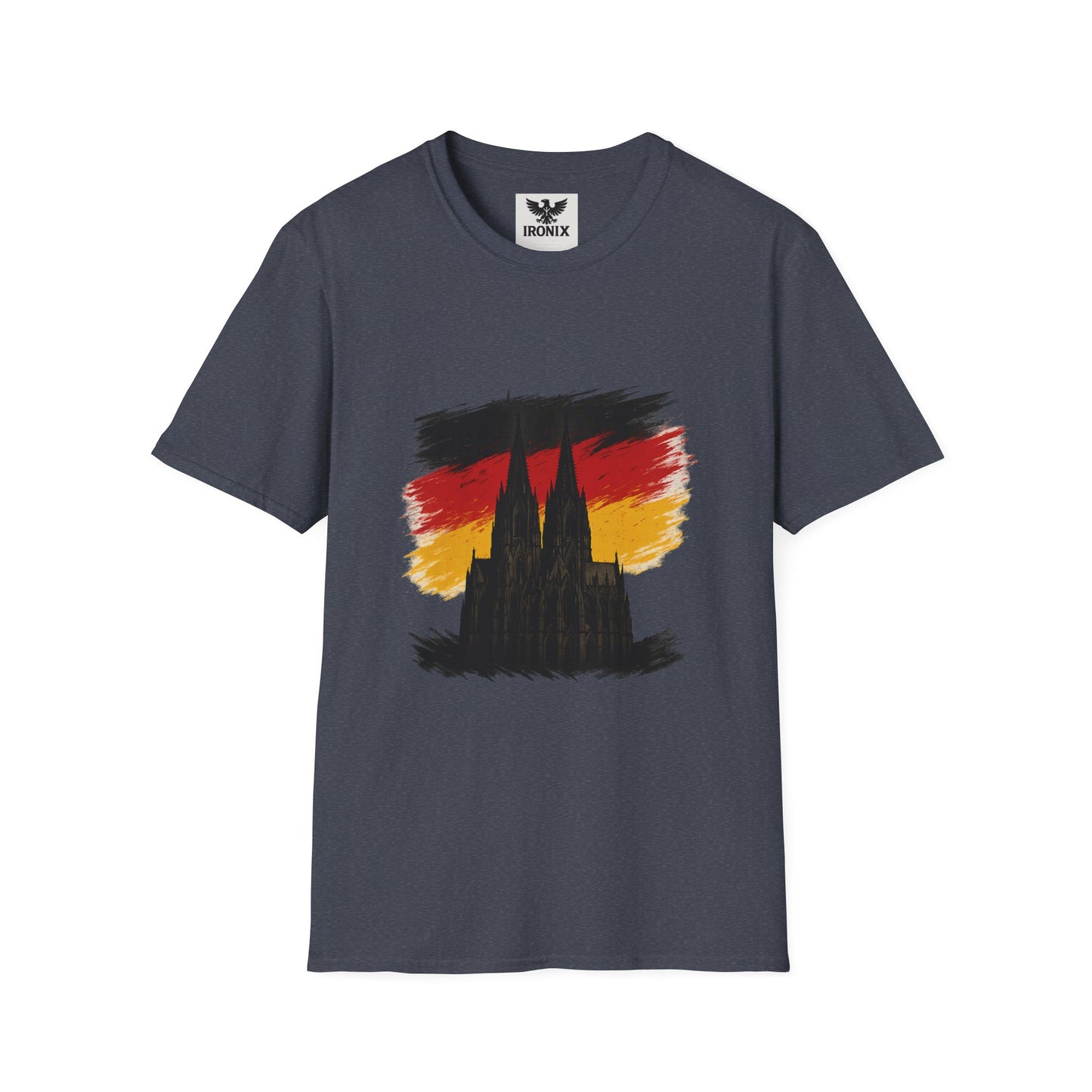 Kölner Dom T-Shirt | Unisex Softstyle Tee Schwarz-Rot-Gold