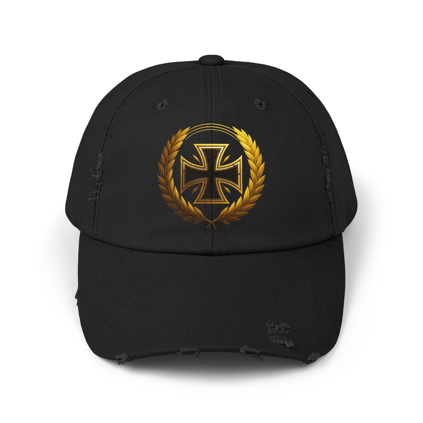 Eiserne Treue – Schwarze Kappe mit historischem Symbol in Gold (Unisex)