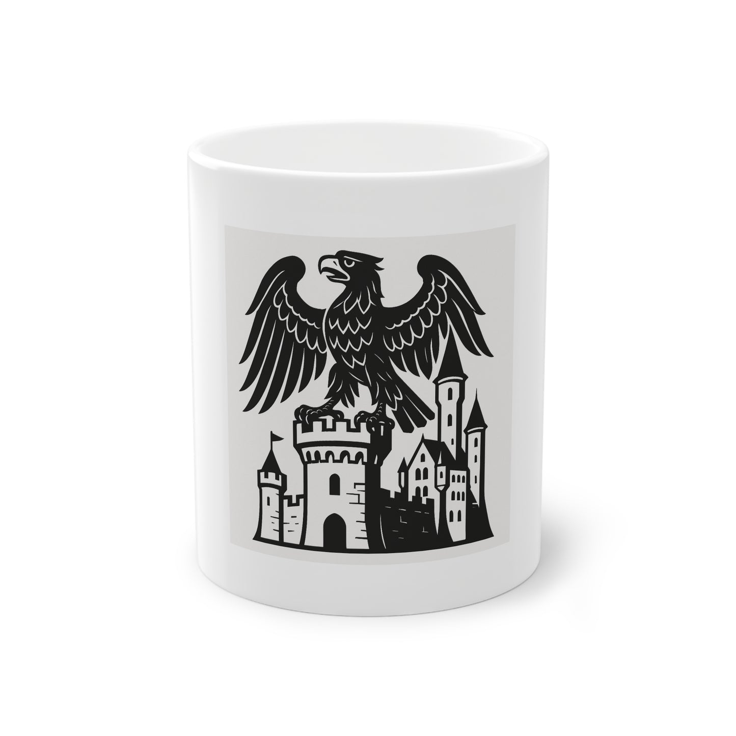 Adler & Burg Kaffeebecher | Keramik Mug 11 oz mit gotischem Motiv