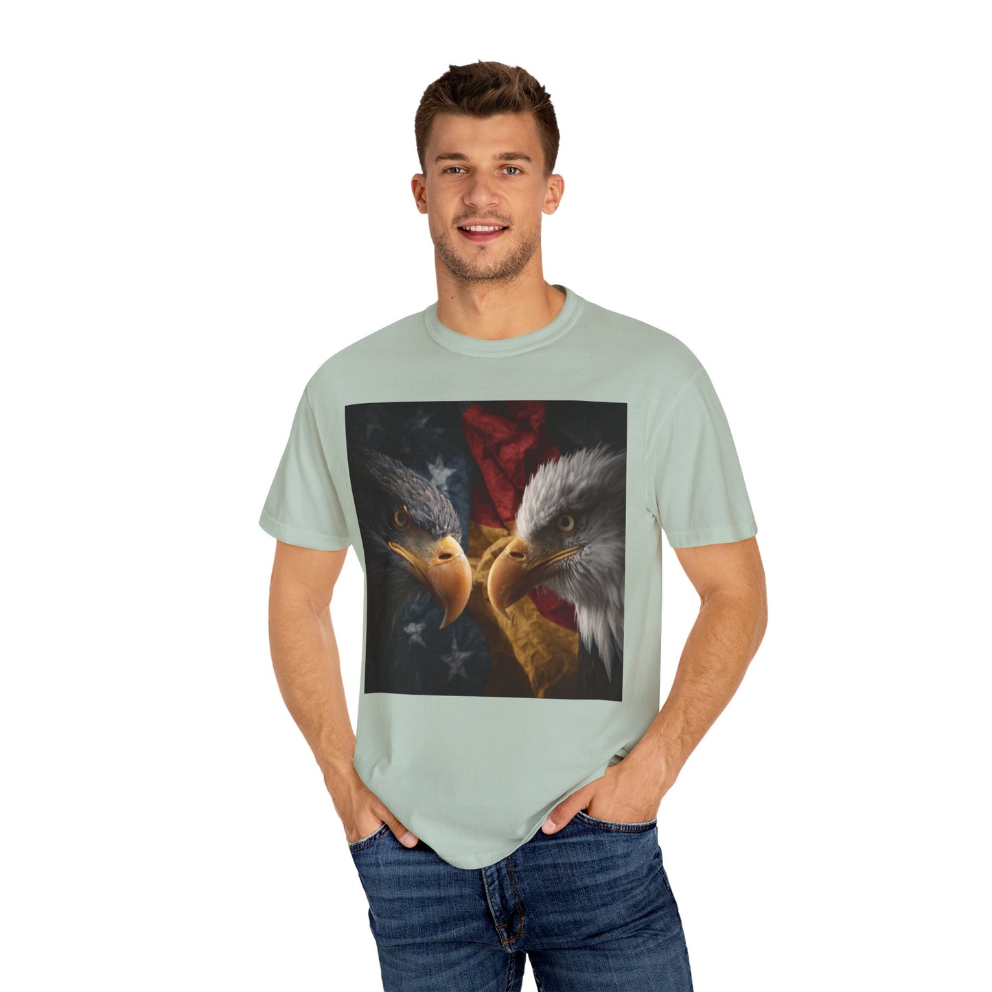 Deutsch-Amerikanische Freundschaft T-Shirt | Adler-Motiv in alter deutscher Schrift | Unisex Graphic Tee, Geschenk für Patrioten, 4th of July & Tag der Deutschen Einheit