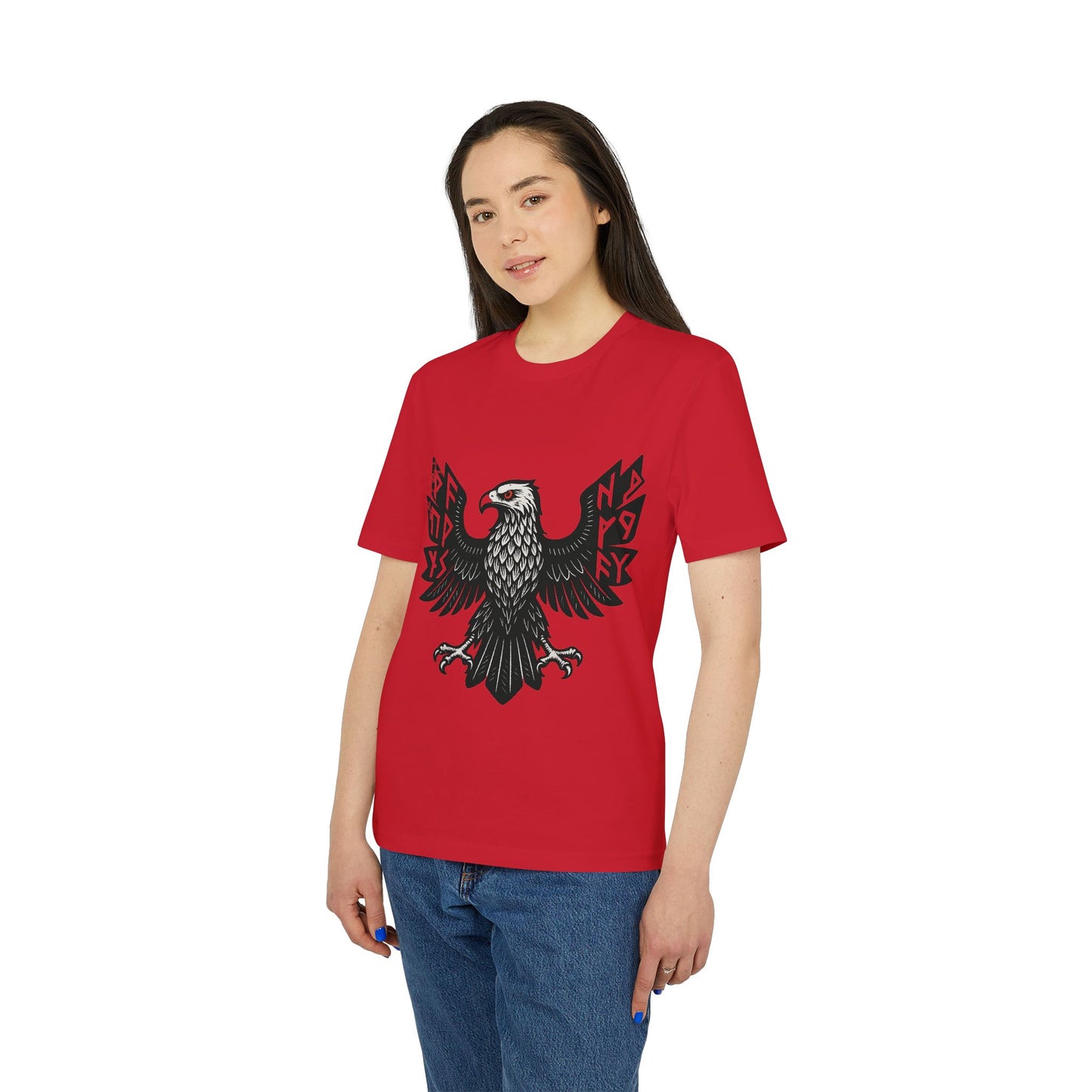 Edgy Graphic T-Shirt | Unisex Casual Wear mit schwarzem Adler – Modernes Streetwear-Design