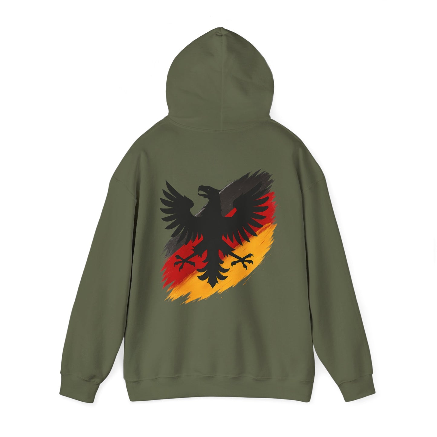 Deutscher Adler Hoodie | Unisex Heavy Blend™ Kapuzenpullover Schwarz-Rot-Gold