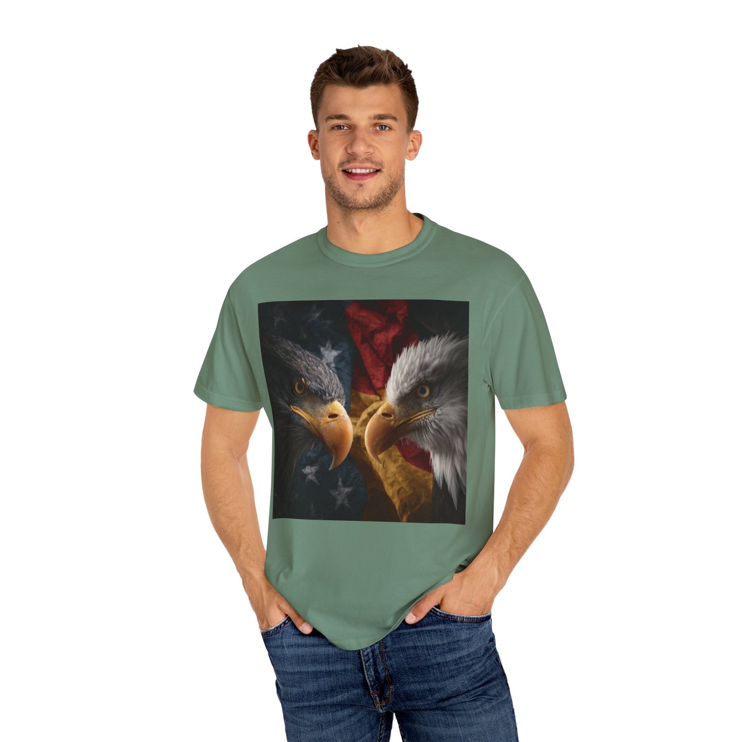 Deutsch-Amerikanische Freundschaft T-Shirt | Adler-Motiv in alter deutscher Schrift | Unisex Graphic Tee, Geschenk für Patrioten, 4th of July & Tag der Deutschen Einheit