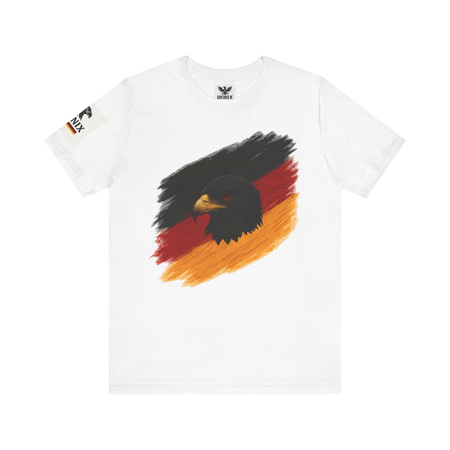 Deutscher Adler T-Shirt | Unisex Jersey Tee Schwarz-Rot-Gold