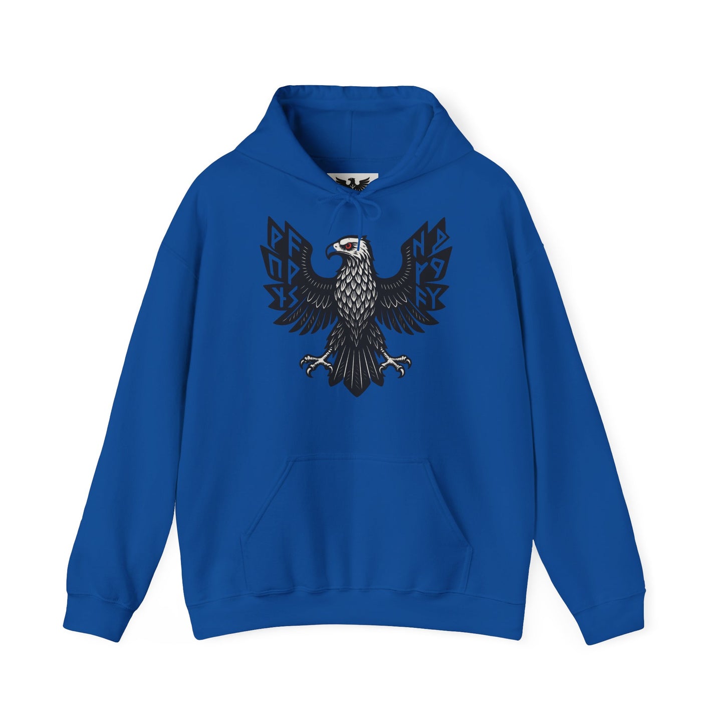 Majestic Black Eagle Hoodie | Unisex Heavy Blend™ Hoodie mit schwarzem Adler – Klassisches Wappen-Design