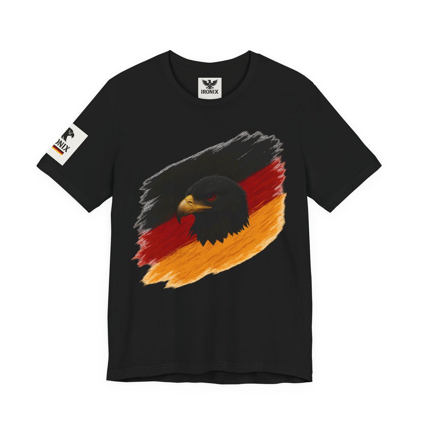 Deutscher Adler T-Shirt | Unisex Jersey Tee Schwarz-Rot-Gold