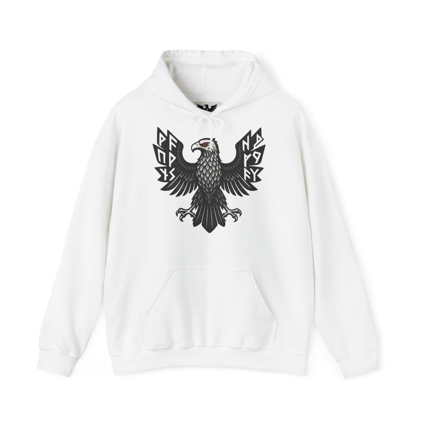 Majestic Black Eagle Hoodie | Unisex Heavy Blend™ Hoodie mit schwarzem Adler – Klassisches Wappen-Design