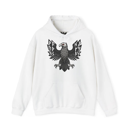 Majestic Black Eagle Hoodie | Unisex Heavy Blend™ Hoodie mit schwarzem Adler – Klassisches Wappen-Design