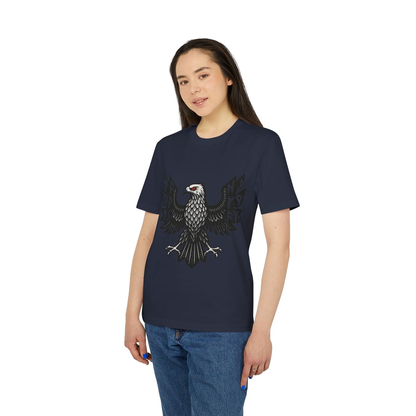 Edgy Graphic T-Shirt | Unisex Casual Wear mit schwarzem Adler – Modernes Streetwear-Design