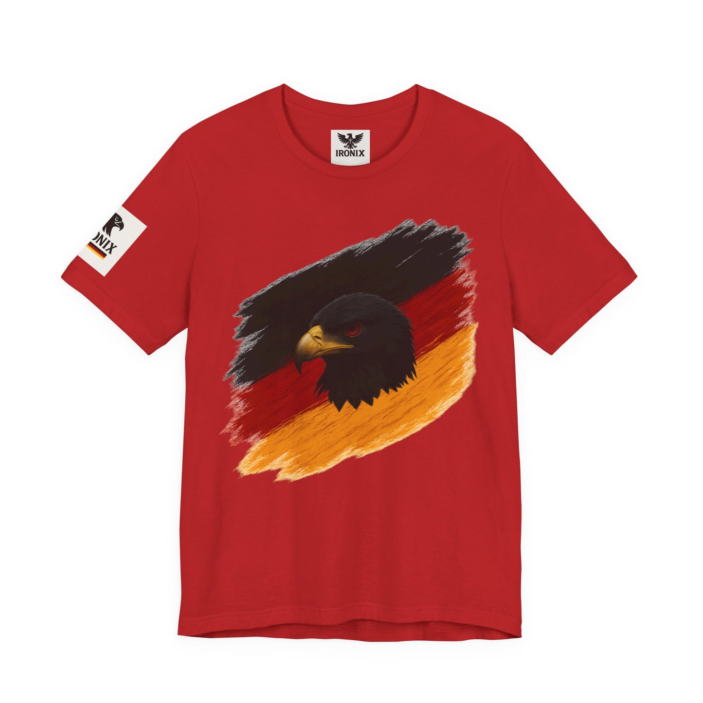 Deutscher Adler T-Shirt | Unisex Jersey Tee Schwarz-Rot-Gold