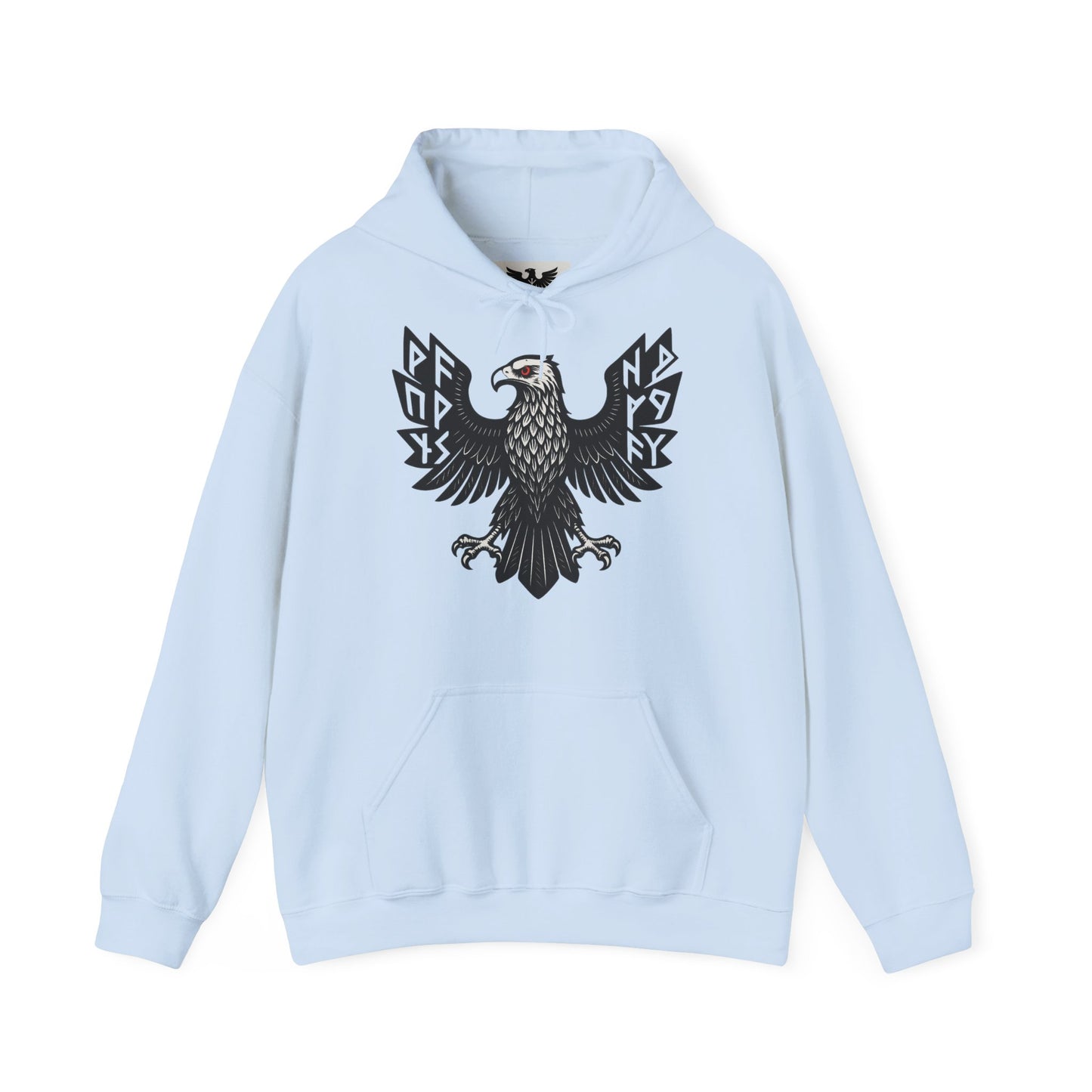 Majestic Black Eagle Hoodie | Unisex Heavy Blend™ Hoodie mit schwarzem Adler – Klassisches Wappen-Design