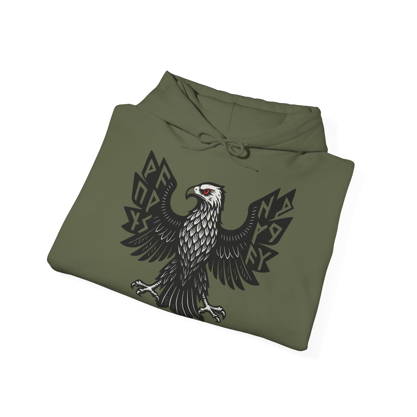 Majestic Black Eagle Hoodie | Unisex Heavy Blend™ Hoodie mit schwarzem Adler – Klassisches Wappen-Design