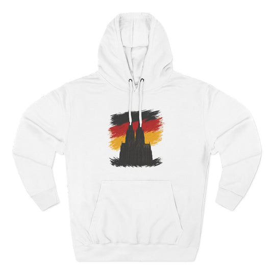 Kölner Dom Hoodie | Three-Panel Fleece Kapuzenpullover Schwarz-Rot-Gold