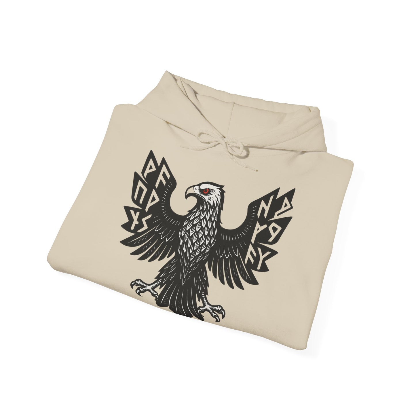 Majestic Black Eagle Hoodie | Unisex Heavy Blend™ Hoodie mit schwarzem Adler – Klassisches Wappen-Design