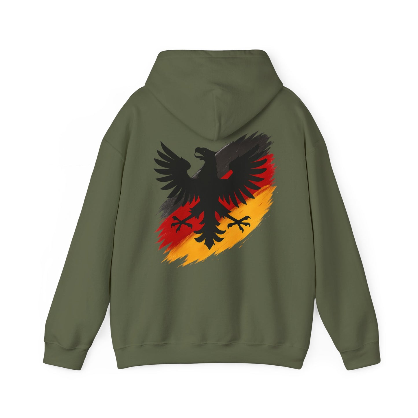 Deutscher Adler Hoodie | Unisex Heavy Blend™ Kapuzenpullover Schwarz-Rot-Gold