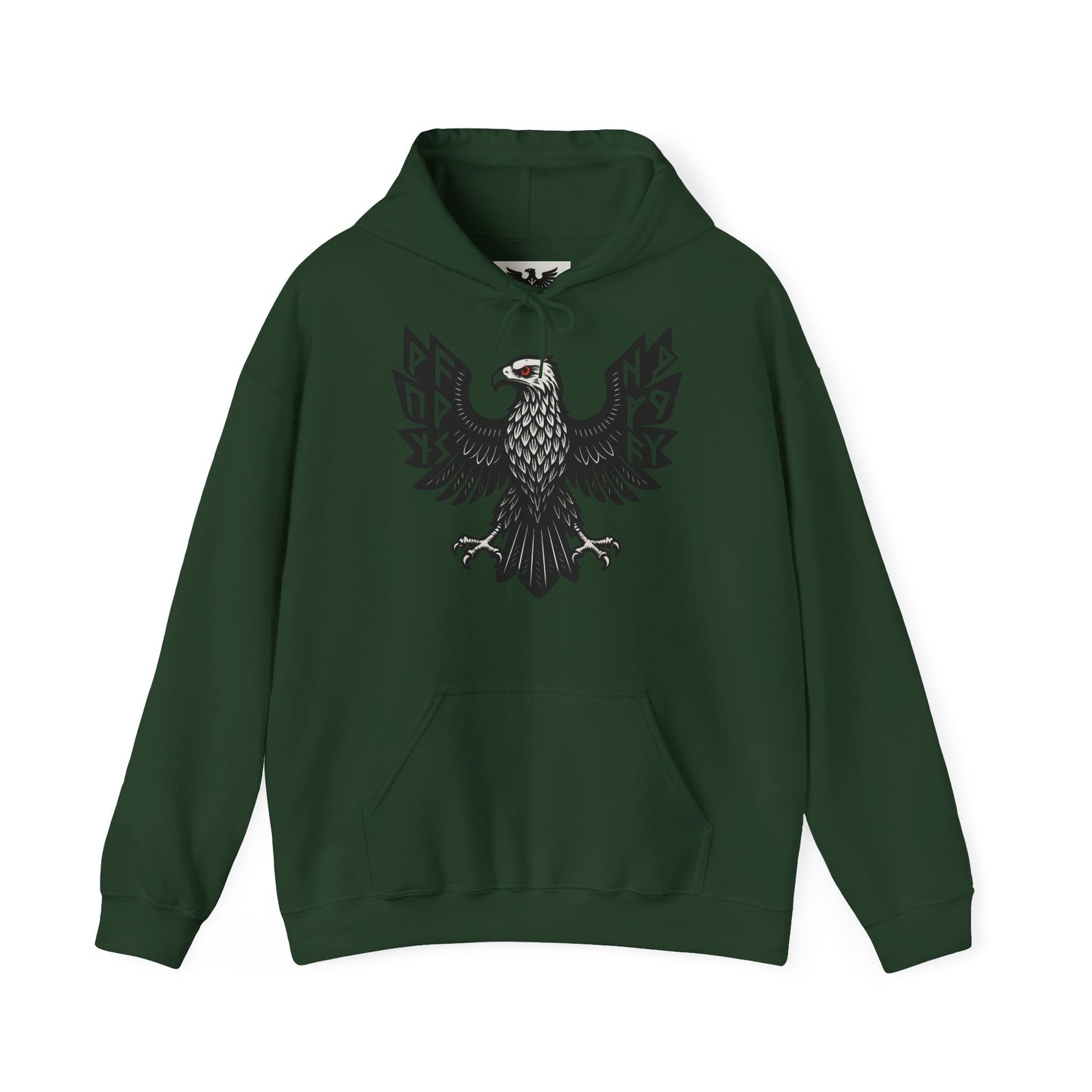 Majestic Black Eagle Hoodie | Unisex Heavy Blend™ Hoodie mit schwarzem Adler – Klassisches Wappen-Design