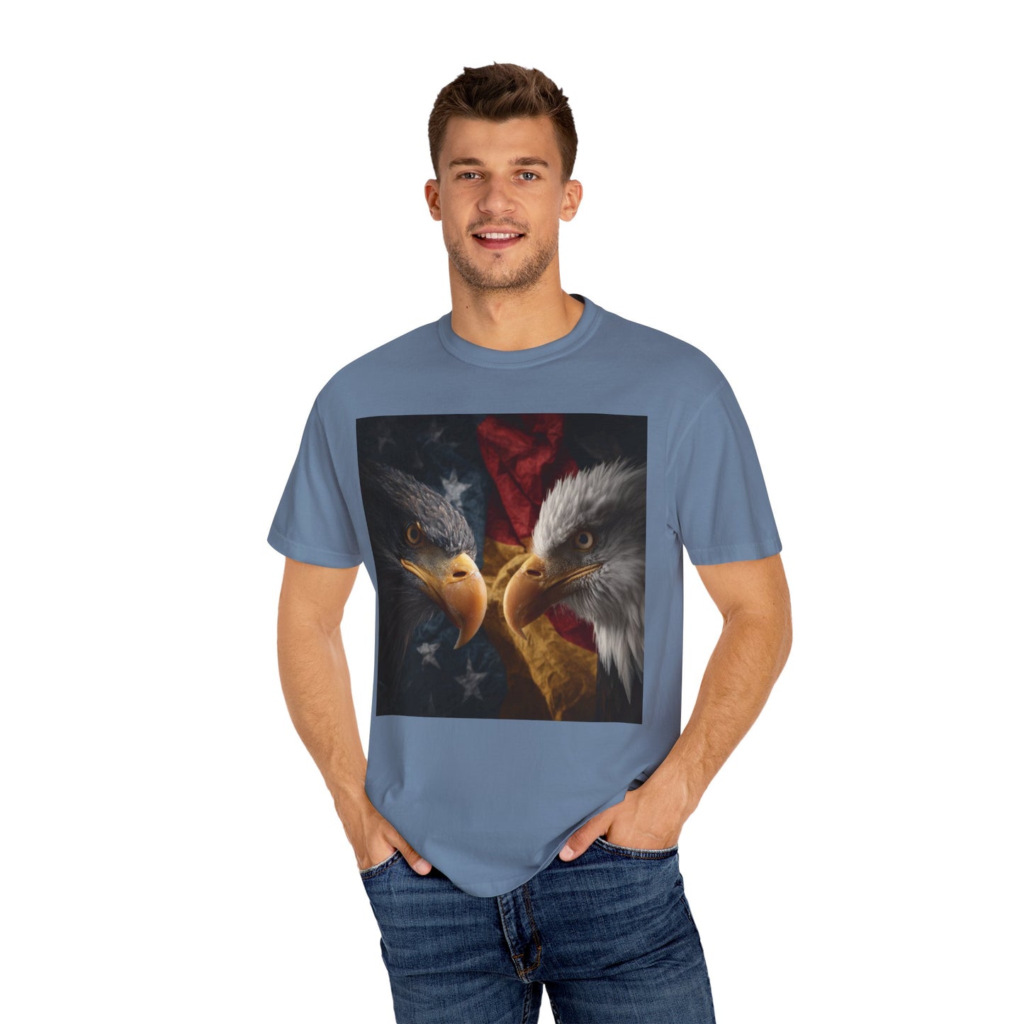 Deutsch-Amerikanische Freundschaft T-Shirt | Adler-Motiv in alter deutscher Schrift | Unisex Graphic Tee, Geschenk für Patrioten, 4th of July & Tag der Deutschen Einheit