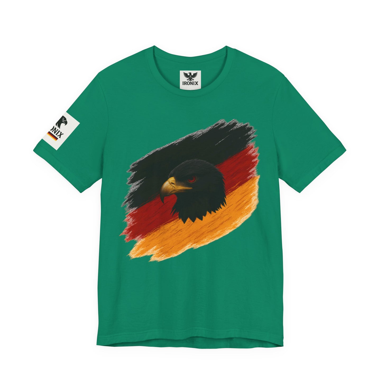 Deutscher Adler T-Shirt | Unisex Jersey Tee Schwarz-Rot-Gold