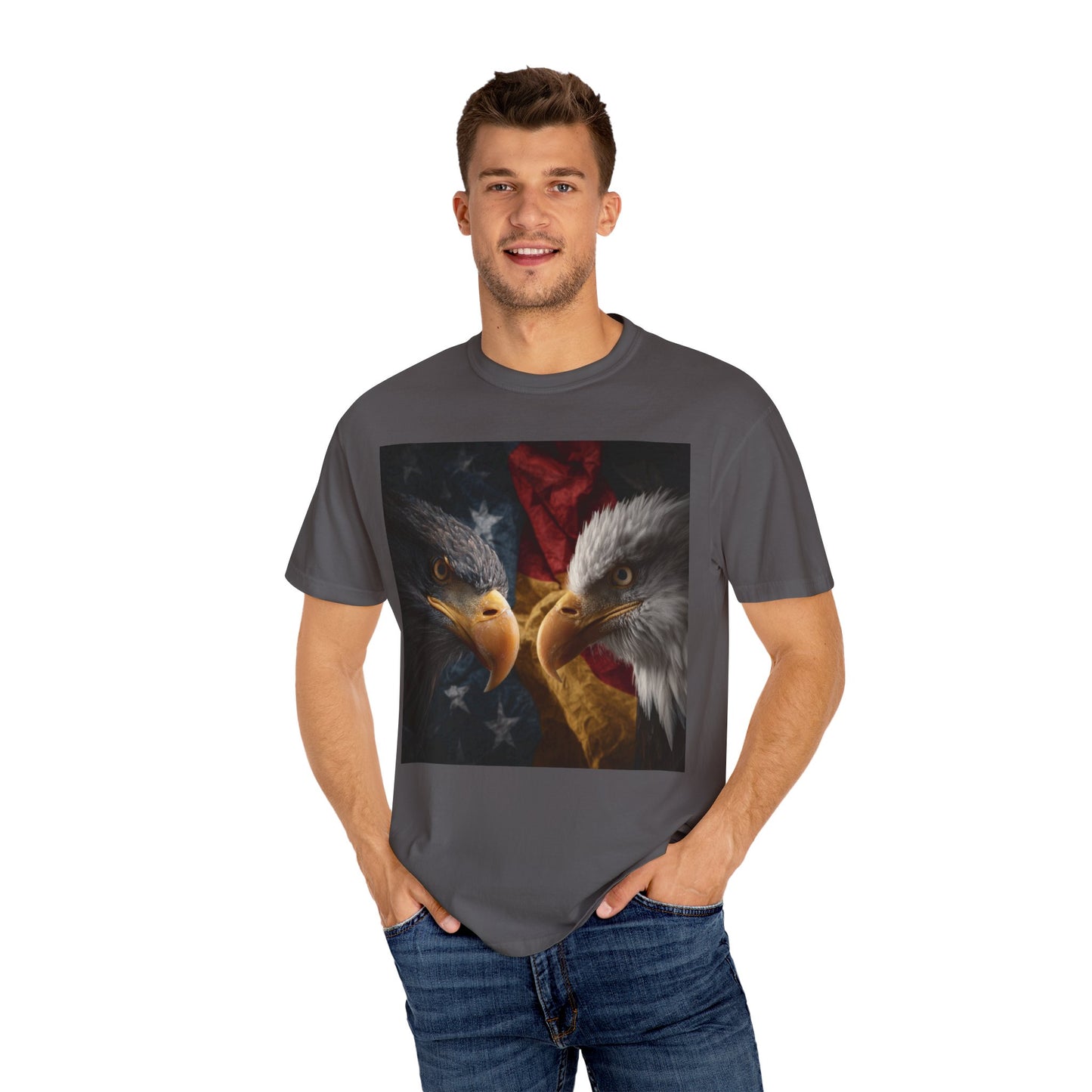 Deutsch-Amerikanische Freundschaft T-Shirt | Adler-Motiv in alter deutscher Schrift | Unisex Graphic Tee, Geschenk für Patrioten, 4th of July & Tag der Deutschen Einheit