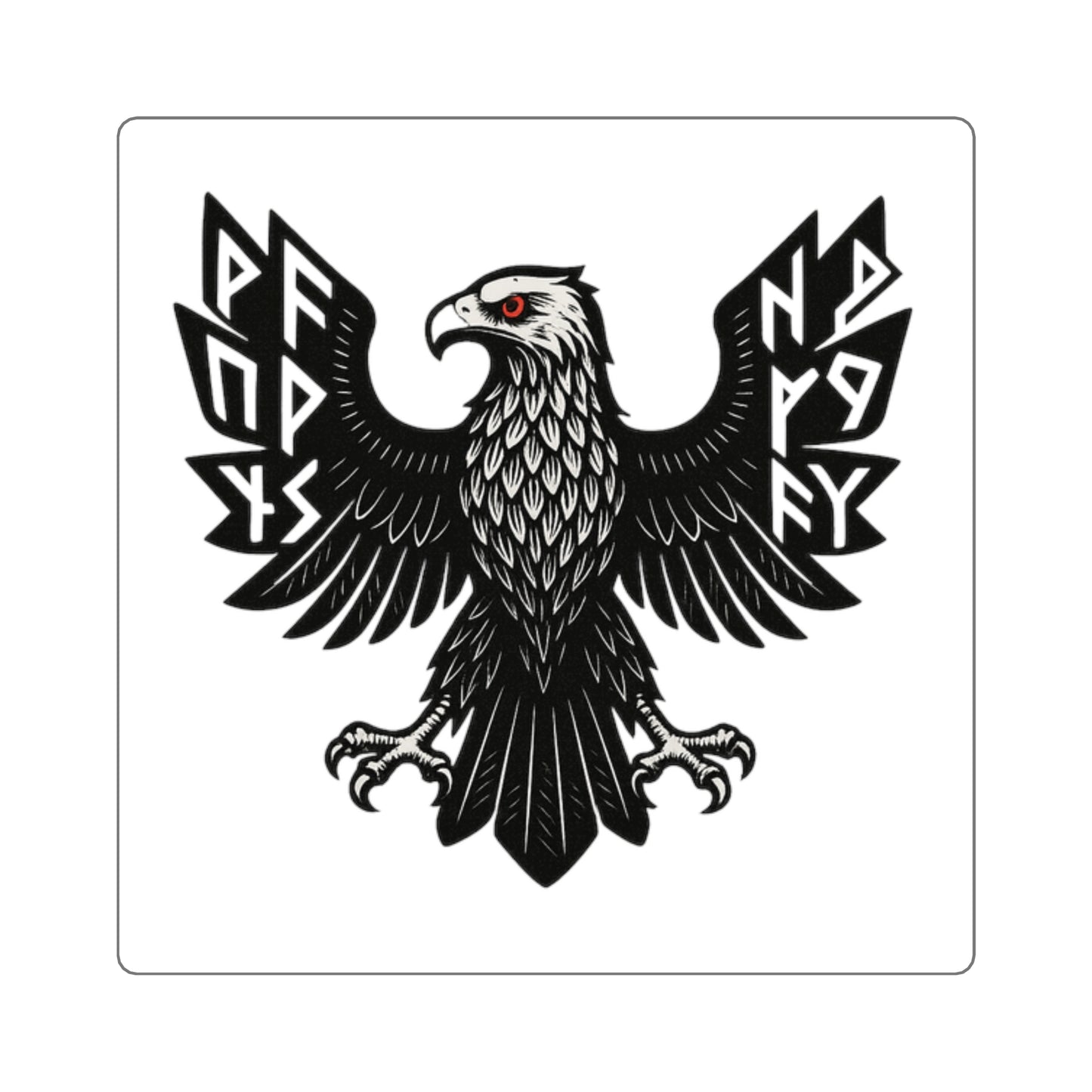 Square Sticker | Schwarzer Adler – Klassisches Emblem im quadratischen Format