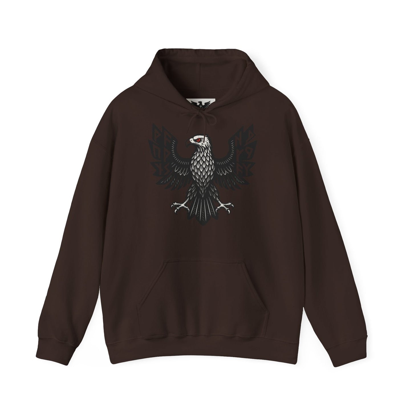 Majestic Black Eagle Hoodie | Unisex Heavy Blend™ Hoodie mit schwarzem Adler – Klassisches Wappen-Design