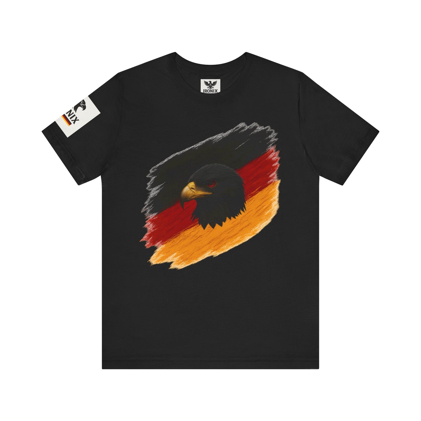 Deutscher Adler T-Shirt | Unisex Jersey Tee Schwarz-Rot-Gold