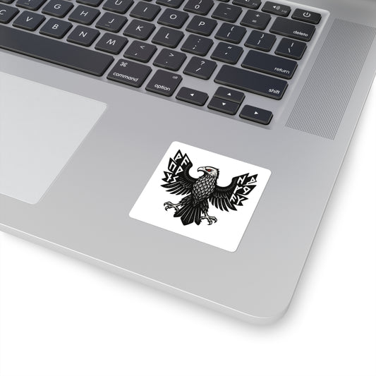 Square Sticker | Schwarzer Adler – Klassisches Emblem im quadratischen Format