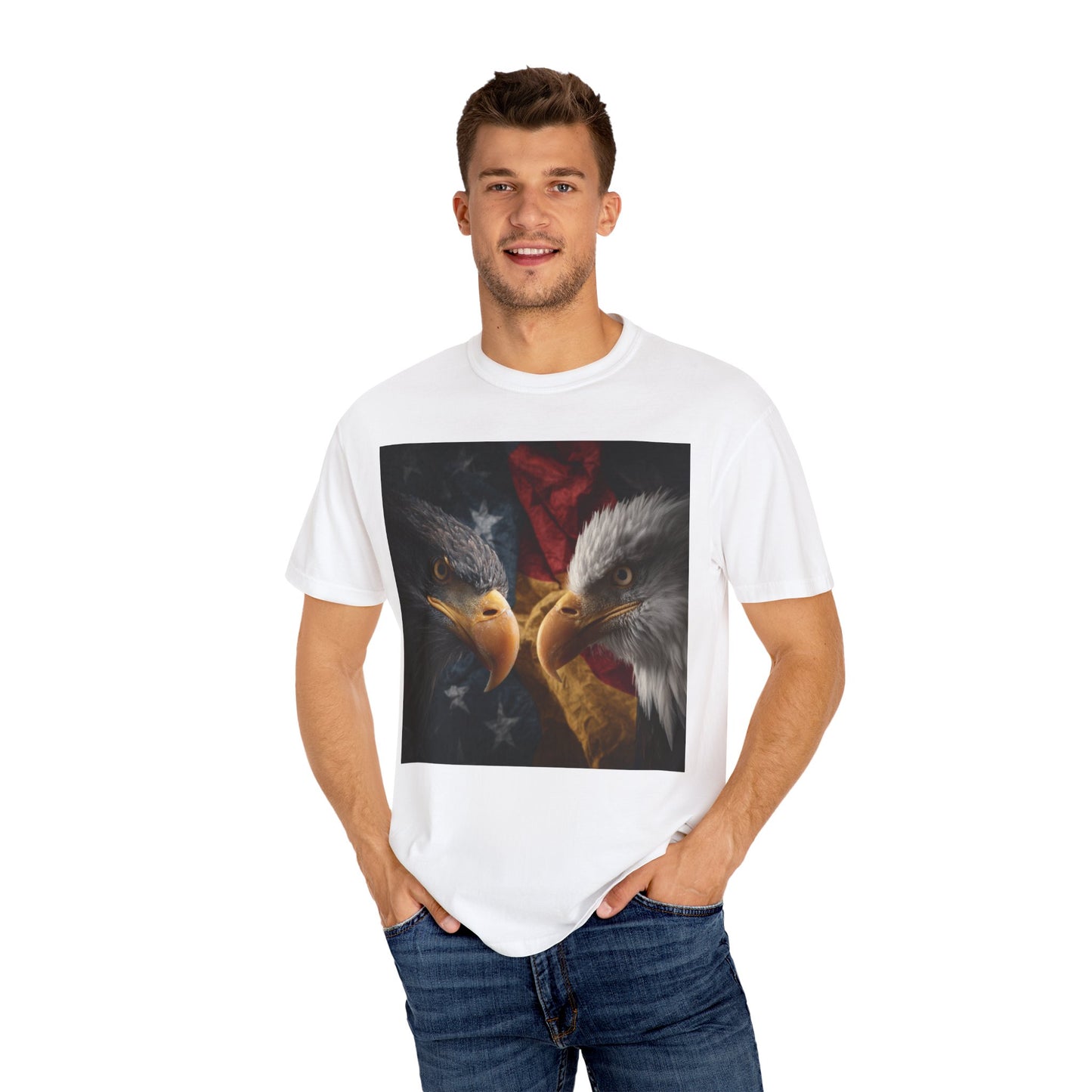 Deutsch-Amerikanische Freundschaft T-Shirt | Adler-Motiv in alter deutscher Schrift | Unisex Graphic Tee, Geschenk für Patrioten, 4th of July & Tag der Deutschen Einheit