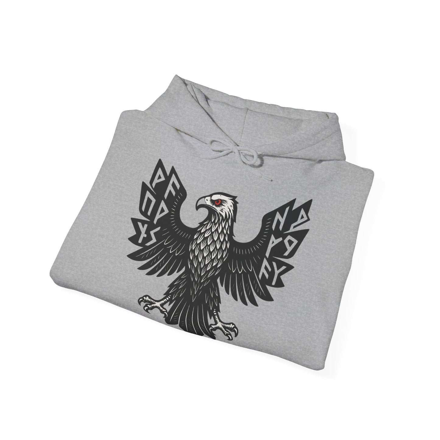 Majestic Black Eagle Hoodie | Unisex Heavy Blend™ Hoodie mit schwarzem Adler – Klassisches Wappen-Design