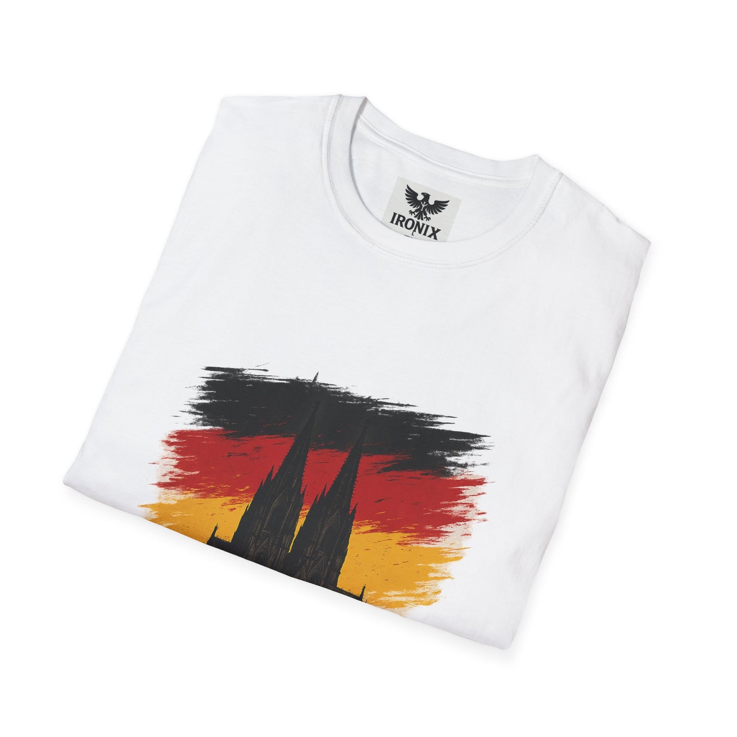 Kölner Dom T-Shirt | Unisex Softstyle Tee Schwarz-Rot-Gold