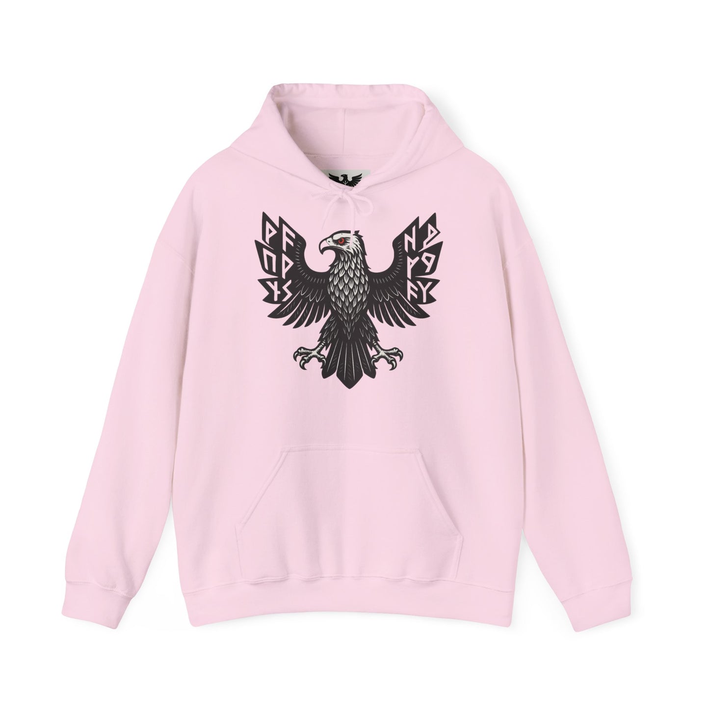 Majestic Black Eagle Hoodie | Unisex Heavy Blend™ Hoodie mit schwarzem Adler – Klassisches Wappen-Design