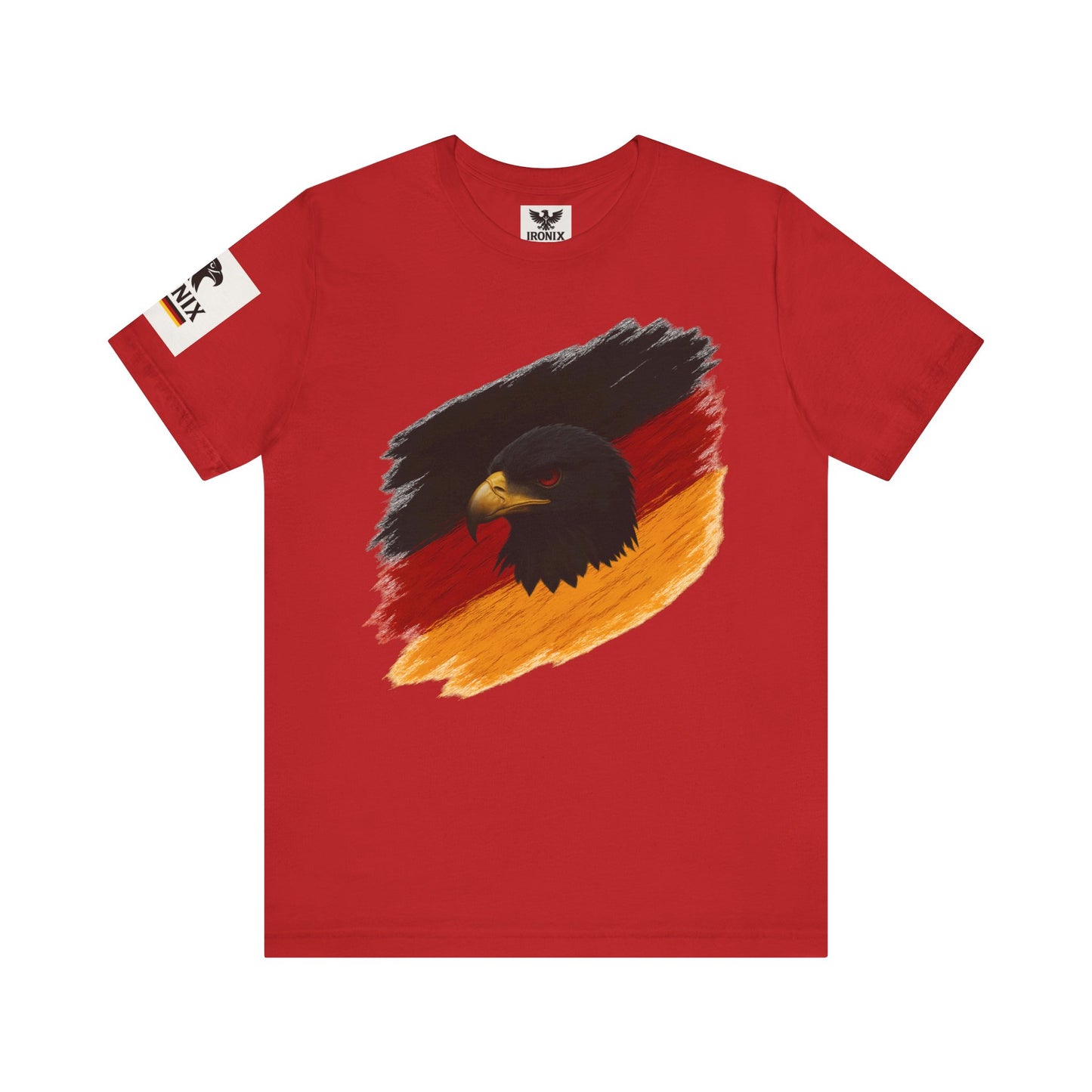 Deutscher Adler T-Shirt | Unisex Jersey Tee Schwarz-Rot-Gold