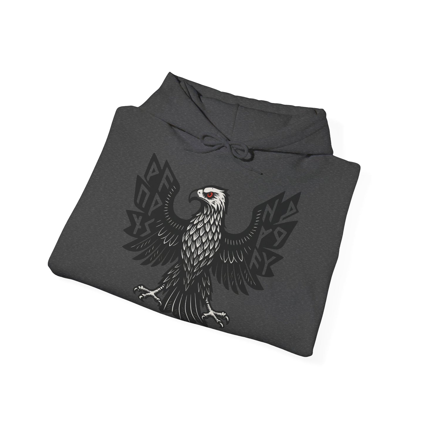 Majestic Black Eagle Hoodie | Unisex Heavy Blend™ Hoodie mit schwarzem Adler – Klassisches Wappen-Design