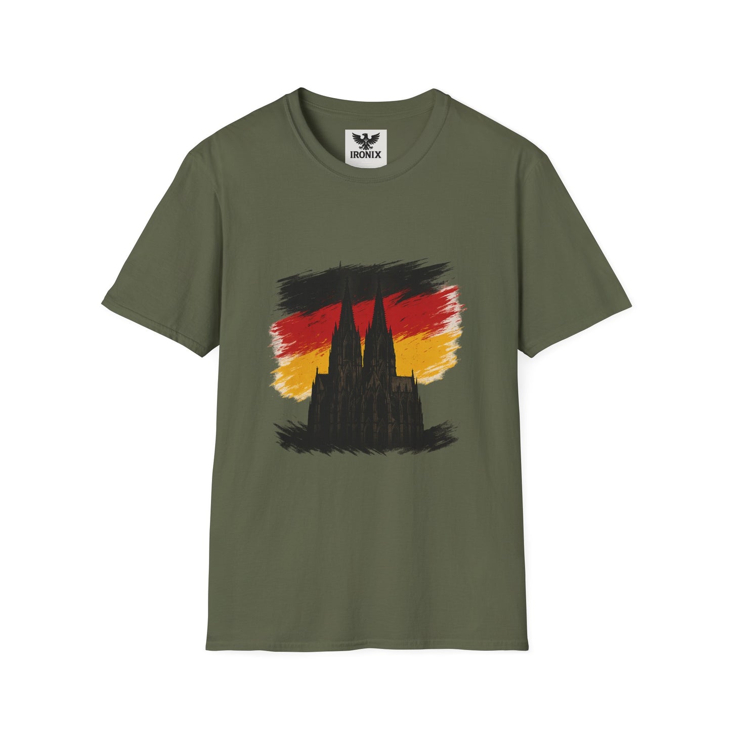 Kölner Dom T-Shirt | Unisex Softstyle Tee Schwarz-Rot-Gold