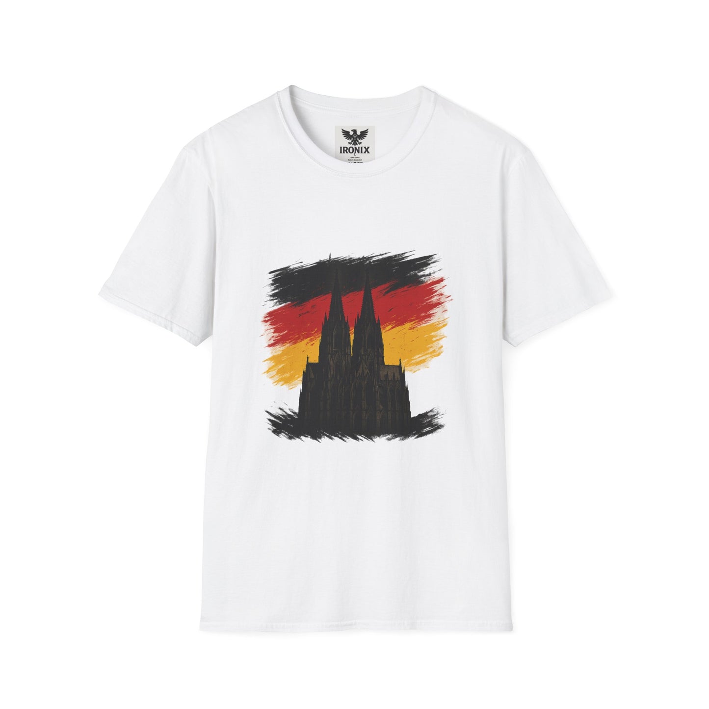 Kölner Dom T-Shirt | Unisex Softstyle Tee Schwarz-Rot-Gold