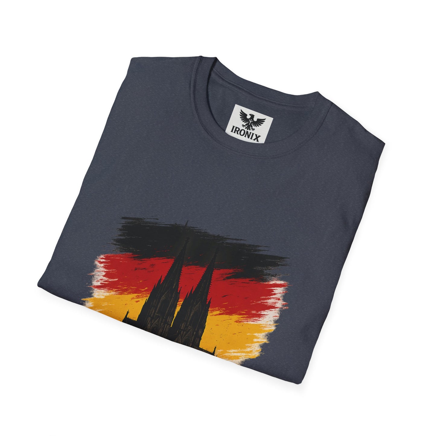 Kölner Dom T-Shirt | Unisex Softstyle Tee Schwarz-Rot-Gold