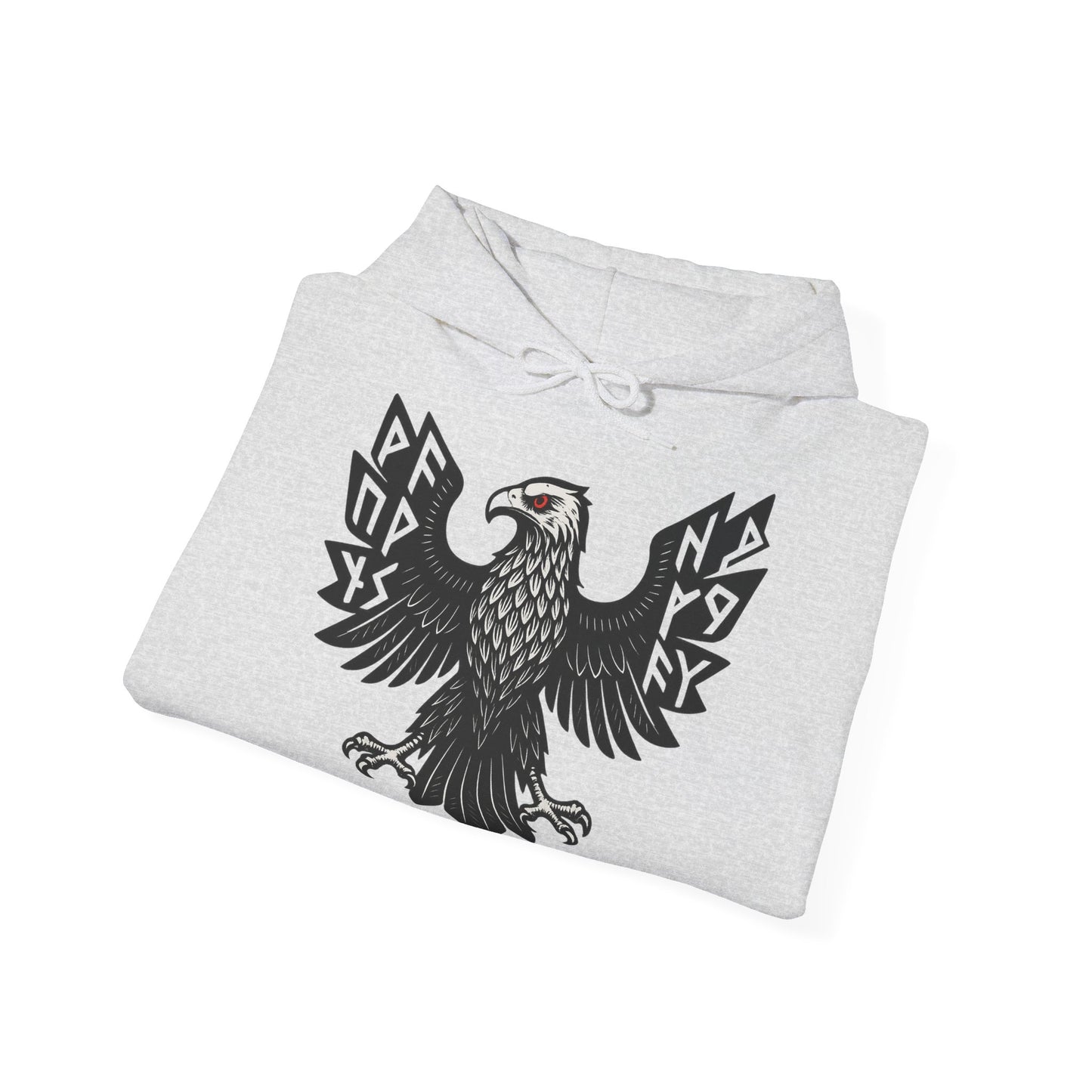 Majestic Black Eagle Hoodie | Unisex Heavy Blend™ Hoodie mit schwarzem Adler – Klassisches Wappen-Design
