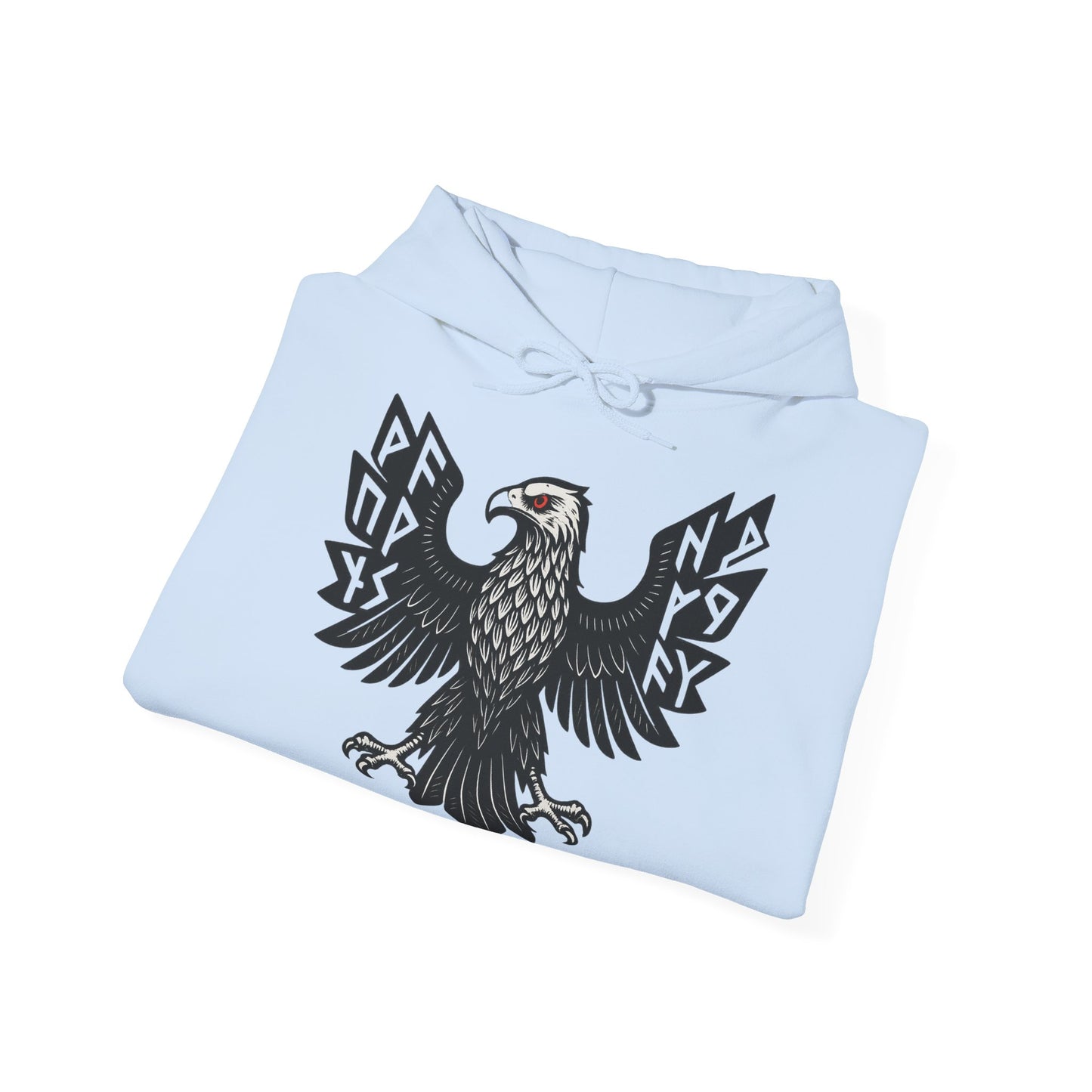 Majestic Black Eagle Hoodie | Unisex Heavy Blend™ Hoodie mit schwarzem Adler – Klassisches Wappen-Design
