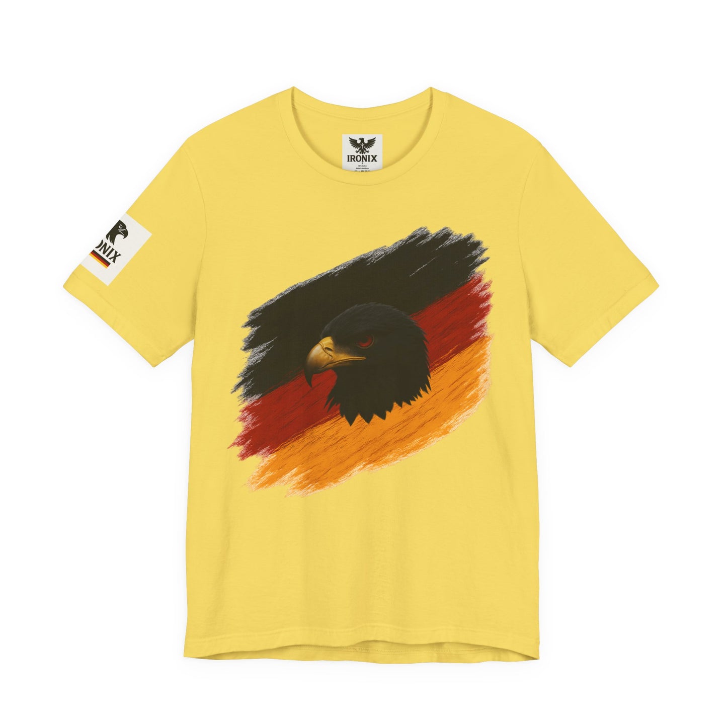 Deutscher Adler T-Shirt | Unisex Jersey Tee Schwarz-Rot-Gold
