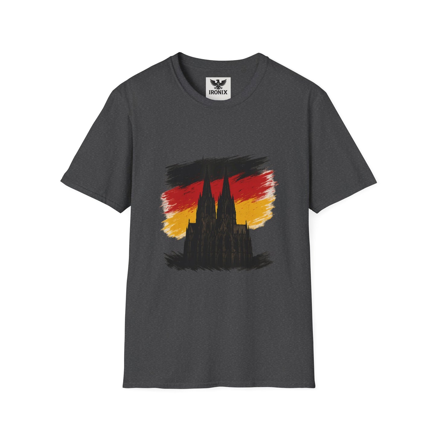 Kölner Dom T-Shirt | Unisex Softstyle Tee Schwarz-Rot-Gold