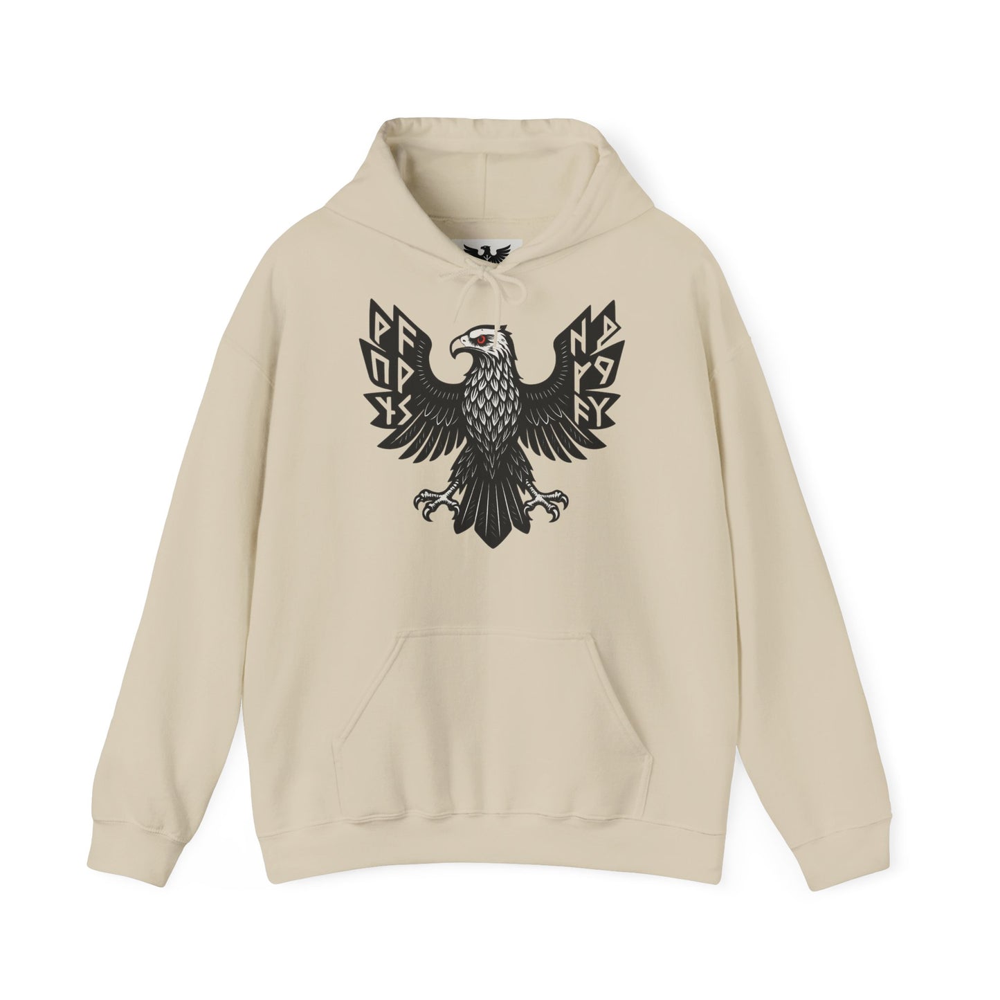 Majestic Black Eagle Hoodie | Unisex Heavy Blend™ Hoodie mit schwarzem Adler – Klassisches Wappen-Design