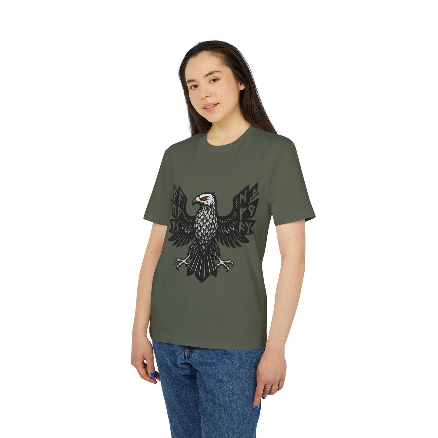 Edgy Graphic T-Shirt | Unisex Casual Wear mit schwarzem Adler – Modernes Streetwear-Design