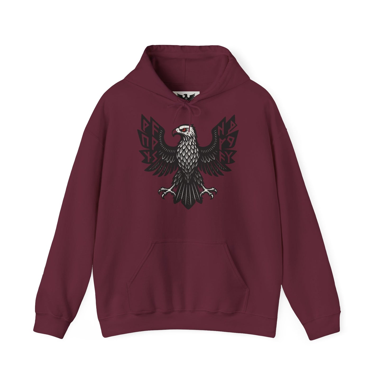 Majestic Black Eagle Hoodie | Unisex Heavy Blend™ Hoodie mit schwarzem Adler – Klassisches Wappen-Design