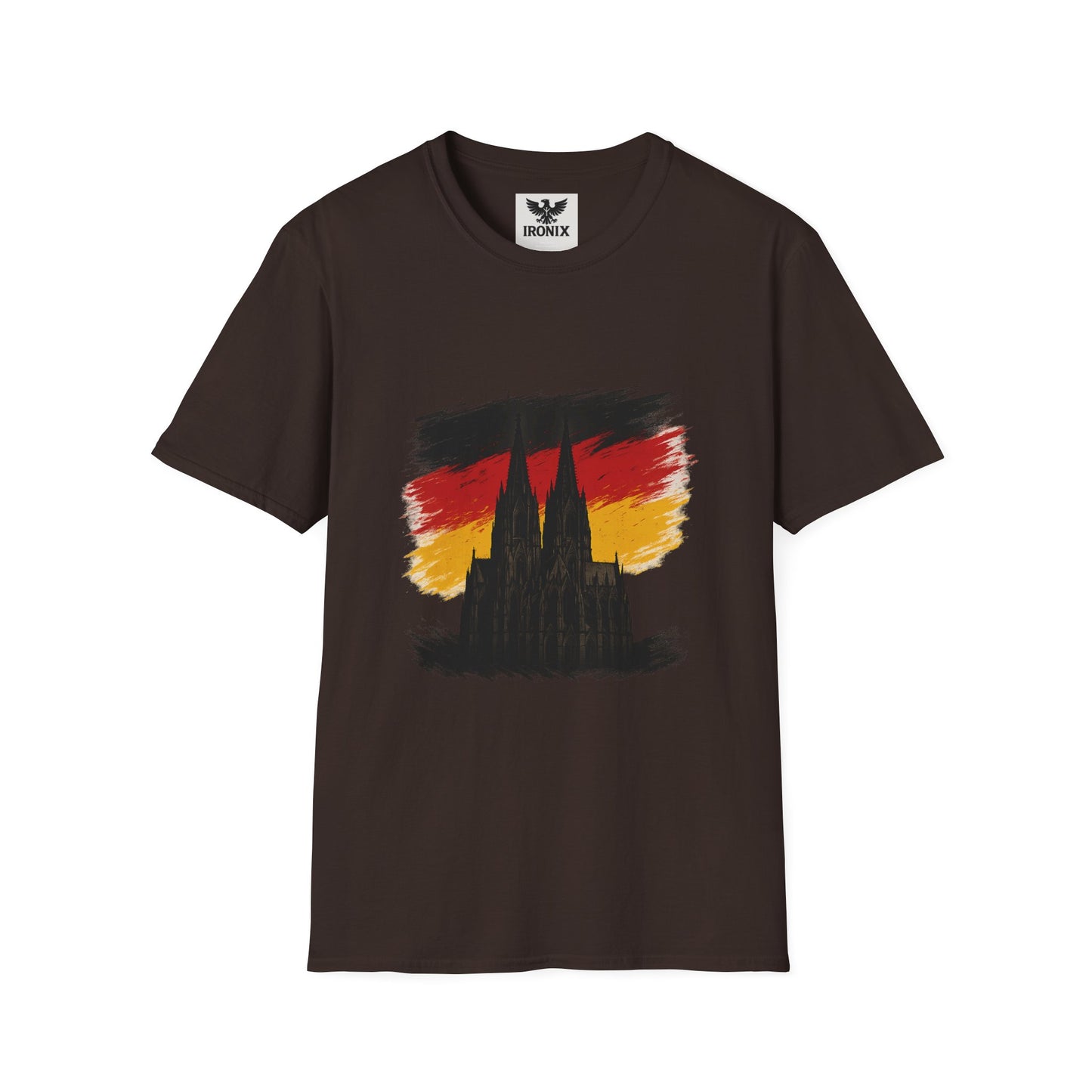 Kölner Dom T-Shirt | Unisex Softstyle Tee Schwarz-Rot-Gold