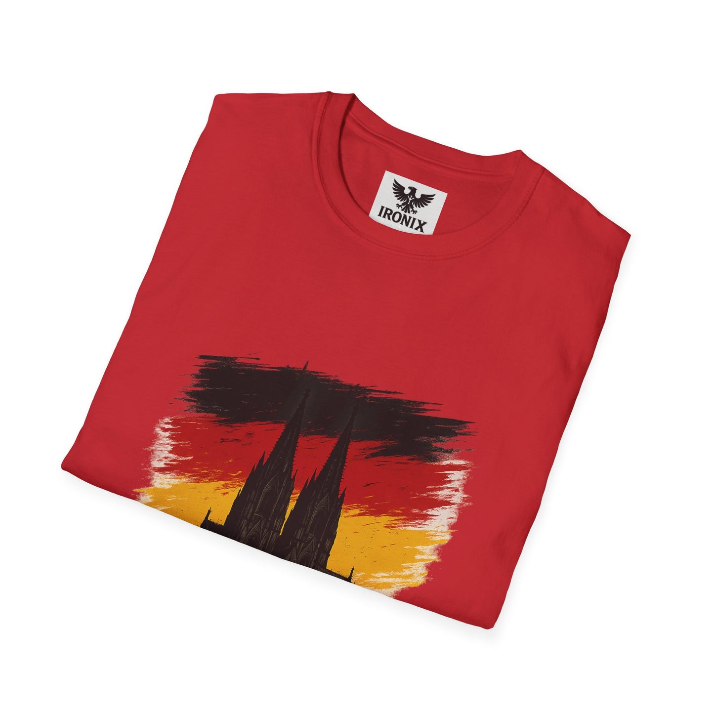 Kölner Dom T-Shirt | Unisex Softstyle Tee Schwarz-Rot-Gold