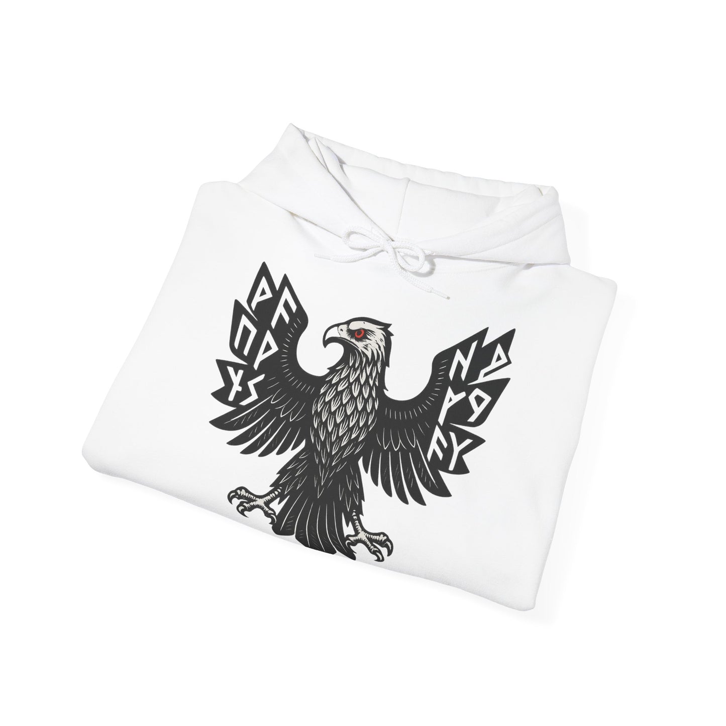 Majestic Black Eagle Hoodie | Unisex Heavy Blend™ Hoodie mit schwarzem Adler – Klassisches Wappen-Design