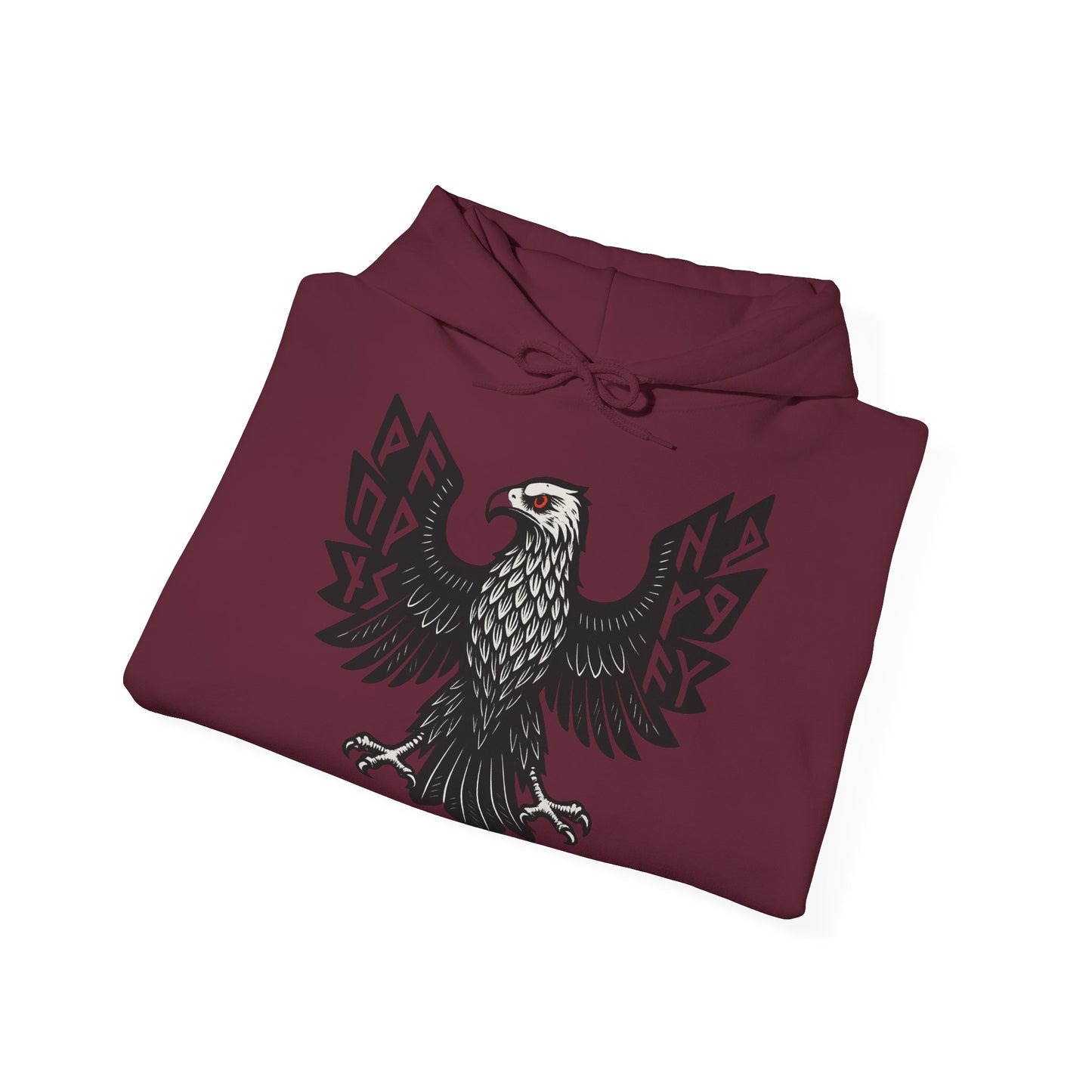 Majestic Black Eagle Hoodie | Unisex Heavy Blend™ Hoodie mit schwarzem Adler – Klassisches Wappen-Design