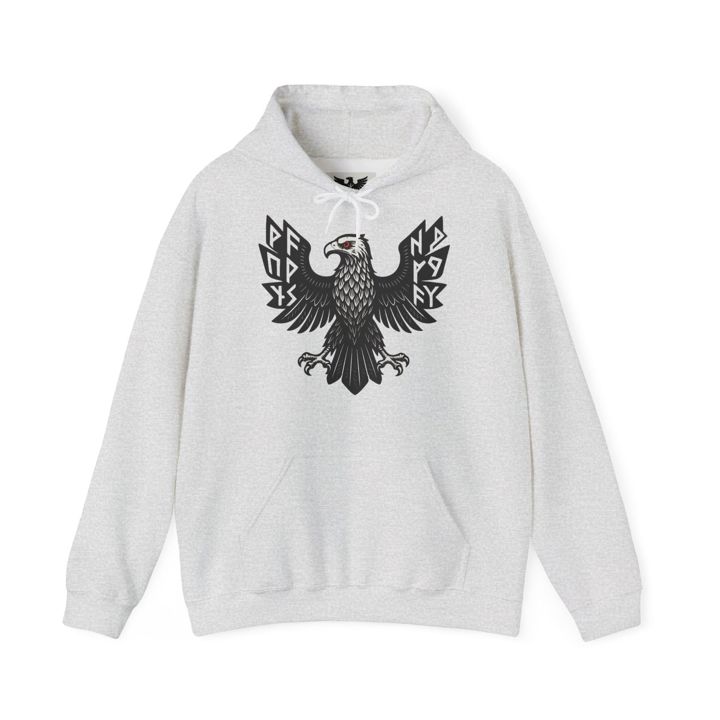 Majestic Black Eagle Hoodie | Unisex Heavy Blend™ Hoodie mit schwarzem Adler – Klassisches Wappen-Design