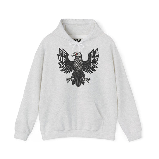 Majestic Black Eagle Hoodie | Unisex Heavy Blend™ Hoodie mit schwarzem Adler – Klassisches Wappen-Design